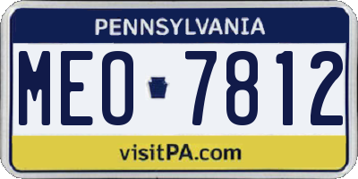 PA license plate MEO7812