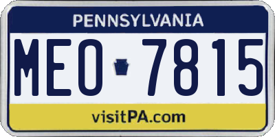 PA license plate MEO7815