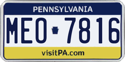 PA license plate MEO7816