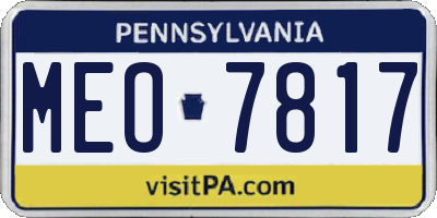 PA license plate MEO7817