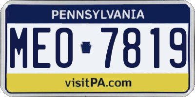 PA license plate MEO7819