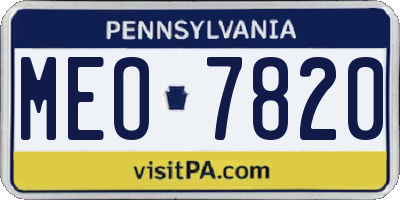 PA license plate MEO7820