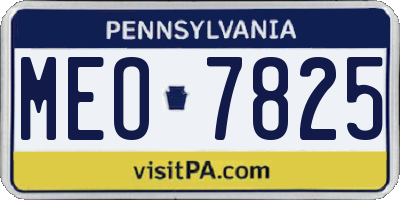 PA license plate MEO7825