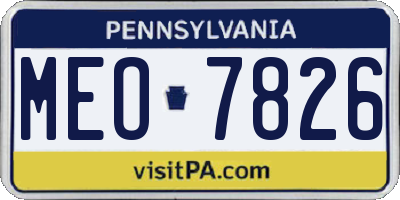 PA license plate MEO7826