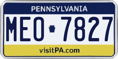 PA license plate MEO7827