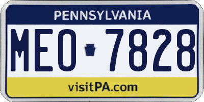 PA license plate MEO7828