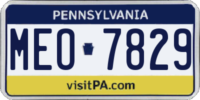 PA license plate MEO7829