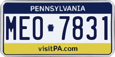 PA license plate MEO7831