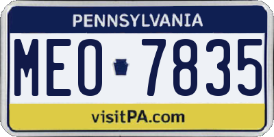PA license plate MEO7835