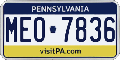 PA license plate MEO7836