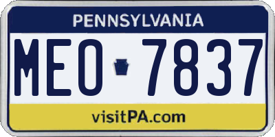PA license plate MEO7837