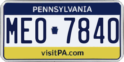 PA license plate MEO7840