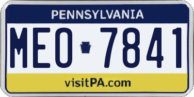 PA license plate MEO7841