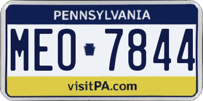 PA license plate MEO7844