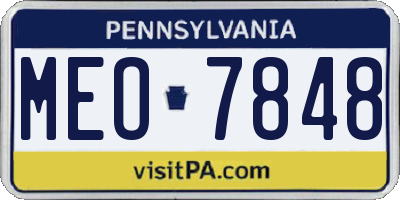 PA license plate MEO7848