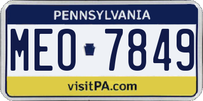 PA license plate MEO7849