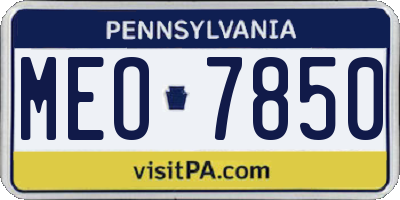 PA license plate MEO7850