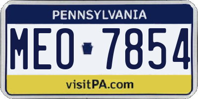 PA license plate MEO7854