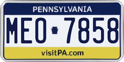 PA license plate MEO7858