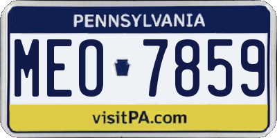 PA license plate MEO7859