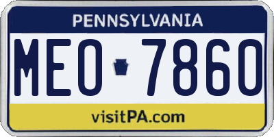 PA license plate MEO7860