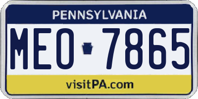 PA license plate MEO7865