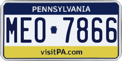 PA license plate MEO7866