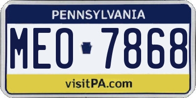 PA license plate MEO7868