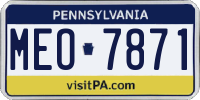 PA license plate MEO7871