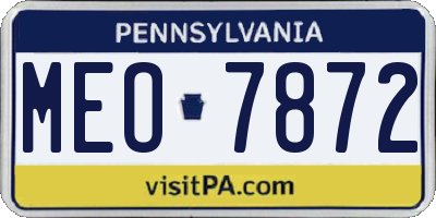 PA license plate MEO7872