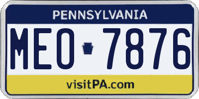 PA license plate MEO7876