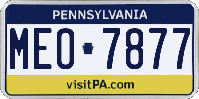 PA license plate MEO7877