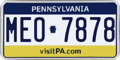 PA license plate MEO7878