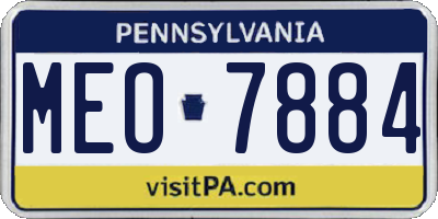 PA license plate MEO7884