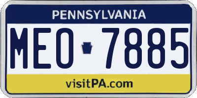 PA license plate MEO7885