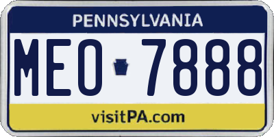 PA license plate MEO7888