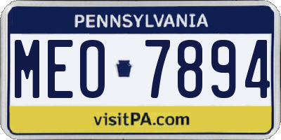 PA license plate MEO7894