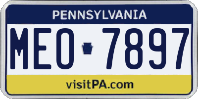 PA license plate MEO7897