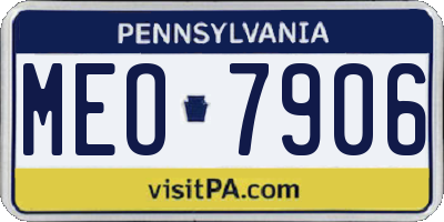 PA license plate MEO7906
