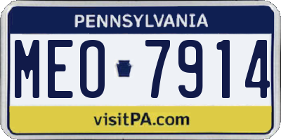 PA license plate MEO7914