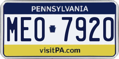 PA license plate MEO7920