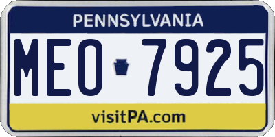 PA license plate MEO7925