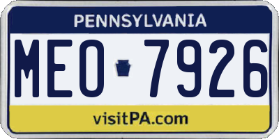 PA license plate MEO7926