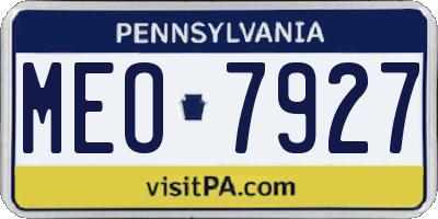 PA license plate MEO7927