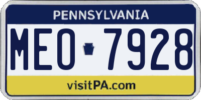 PA license plate MEO7928