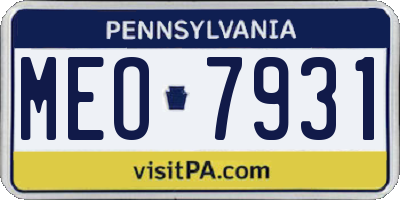 PA license plate MEO7931