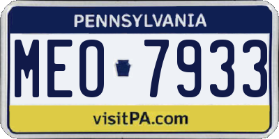PA license plate MEO7933