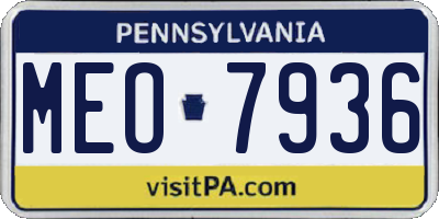 PA license plate MEO7936