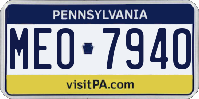 PA license plate MEO7940
