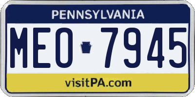 PA license plate MEO7945